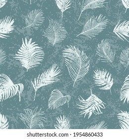 Palm leaf vector seamless pattern