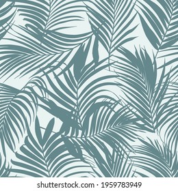 Palm leaf vector seamless pattern