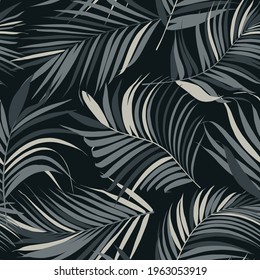 Palm leaf vector seamless pattern