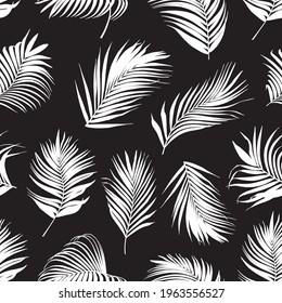 Palm leaf vector seamless pattern