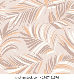 Palm leaf vector seamless pattern
