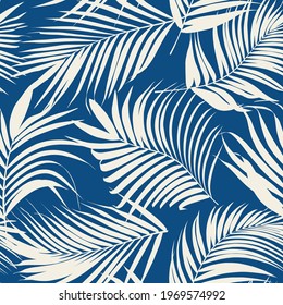 Palm leaf vector seamless pattern