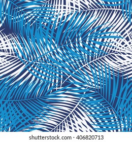 Palm Leaf Vector Seamless Pattern Background Illustration EPS10