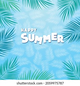 palm leaf vector summer background 