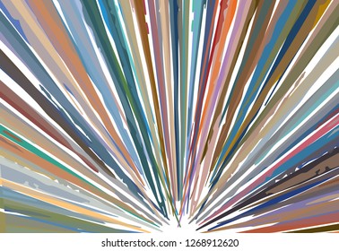 Palm leaf veins based overlapping multi color pattern digitally remastered