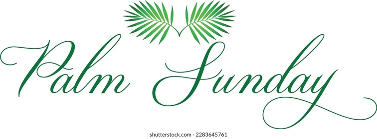 Palm leafs vector icon. Vector illustration for the Christian holiday Palm Sunday