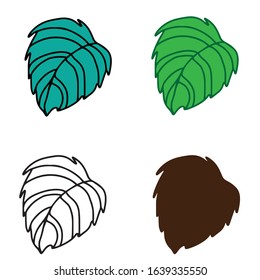 The palm leaf.Vector design on a white isolated background .Design for postcard banners . nature