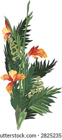 Palm leaves background