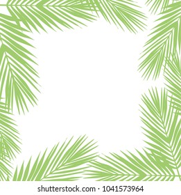 Palm leaves background. Flat style. green and white. illustration design graphic