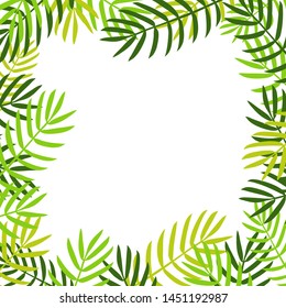 Palm leaves background. vector illustration