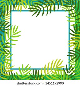 Palm leaves background. vector illustration