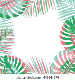 Palm leaves background. Vector illustration. Eps 10