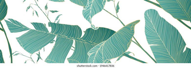 Palm leaves, boho gold, black, white marble template, artistic covers design, colorful texture, modern backgrounds. Minim pattern, graphic brochure. Luxury illustration