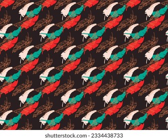 Palm leaves branches exotic Hawaii pattern. Tropical banana tree seamless floral design. Bright background with jungle plants. Vector exotic pattern. Hawaiian picture for textile and fabric. Aloha.