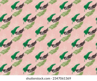 Palm leaves branches exotic Hawaii pattern. Tropical banana tree seamless floral design. Bright background with jungle plants. Vector exotic pattern. Hawaiian picture for textile and fabric. Aloha.
