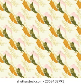 Palm leaves branches exotic Hawaii pattern. Tropical banana tree seamless floral design. Bright background with jungle plants. Vector exotic pattern. Hawaiian picture for textile and fabric. Aloha.