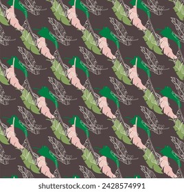 Palm leaves branches exotic Hawaii pattern. Tropical banana tree seamless floral design. Bright background with jungle plants. Vector exotic pattern. Hawaiian picture for textile and fabric. Aloha.