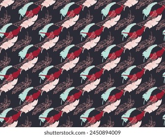 Palm leaves branches exotic Hawaii pattern. Tropical banana tree seamless floral design. Bright background with jungle plants. Vector exotic pattern. Hawaiian picture for textile and fabric. Aloha.