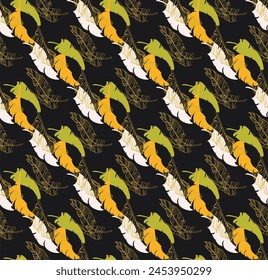 Palm leaves branches exotic Hawaii pattern. Tropical banana tree seamless floral design. Bright background with jungle plants. Vector exotic pattern. Hawaiian picture for textile and fabric. Aloha.