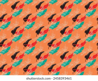 Palm leaves branches exotic Hawaii pattern. Tropical banana tree seamless floral design. Bright background with jungle plants. Vector exotic pattern. Hawaiian picture for textile and fabric. Aloha.