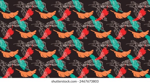 Palm leaves branches exotic Hawaii pattern. Tropical banana tree seamless floral design. Bright background with jungle plants. Vector exotic pattern. Hawaiian picture for textile and fabric. Aloha.