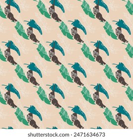Palm leaves branches exotic Hawaii pattern. Tropical banana tree seamless floral design. Bright background with jungle plants. Vector exotic pattern. Hawaiian picture for textile and fabric. Aloha.