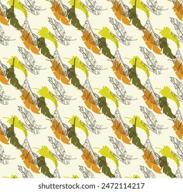 Palm leaves branches exotic Hawaii pattern. Tropical banana tree seamless floral design. Bright background with jungle plants. Vector exotic pattern. Hawaiian picture for textile and fabric. Aloha.