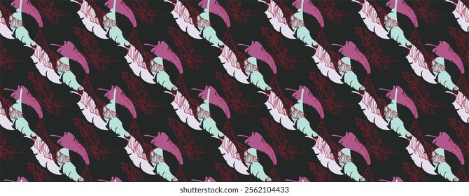 Palm leaves branches exotic Hawaii pattern. Tropical banana tree seamless floral design. Bright background with jungle plants. Vector exotic pattern. Hawaiian picture for textile and fabric. Aloha.