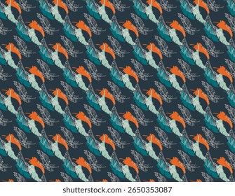 Palmeira deixa ramos padrão havaiano exótico. Bananeira tropical design floral sem costura. Fundo brilhante com plantas da selva. Padrão exótico do vetor. Imagem havaiana para tecido e tecido. Aloha.