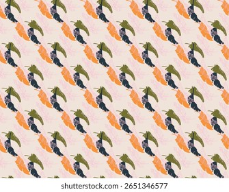 Palmeira deixa ramos padrão havaiano exótico. Bananeira tropical design floral sem costura. Fundo brilhante com plantas da selva. Padrão exótico do vetor. Imagem havaiana para tecido e tecido. Aloha.