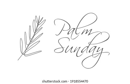 Palm leaves doodle style with dummy text for spirituality vector design element