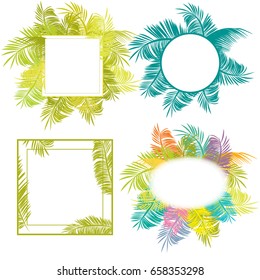 Palm leaves frame set
