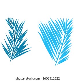 Palm Leaves Fresh Vector blue nature