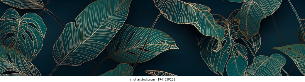 Palm leaves, gold, black, white marble template, artistic covers design, colorful texture, modern backgrounds. Minim pattern, graphic brochure. Luxury illustration
