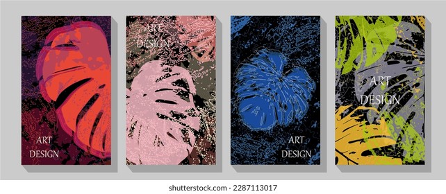 Palm leaves, gold, marble template, artistic covers design, colorful texture, modern backgrounds. Botanical painting for wall decoration, interior, prints, cover, and postcard.