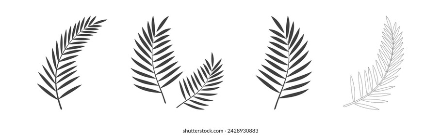 Palm leaves icon. Easter symbol. The art of minimalism