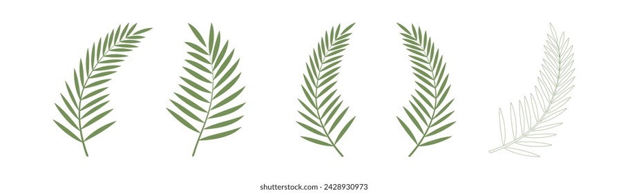 Palm leaves icon. Easter symbol. The art of minimalism