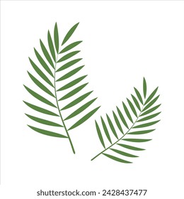 Palm leaves icon. Green color. Easter symbol. The art of minimalism