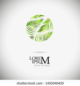 Palm leaves logo. Vector illustration