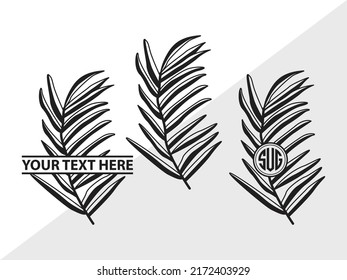 Palmblättermonographie SVG-Printable Vektorgrafik