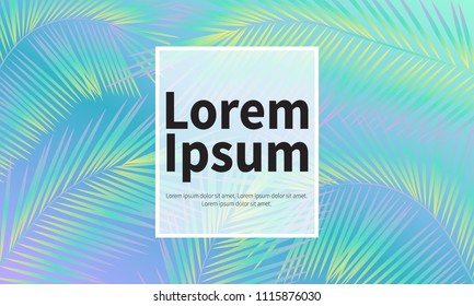 Palm leaves on gradient background. Tropical abstract palm leaves pattern. Branches and leaves of tropical plants. Vector illustration.