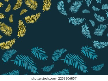 Palm leaves pattern design. Palm leaves hand drawing vector pattern