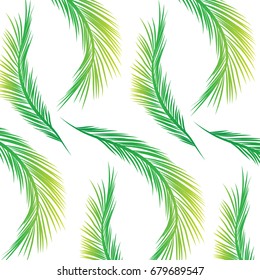 Palm Leaves Pattern - Green and Yellow