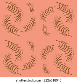 Ilustración de patrones de hojas de palma. Varias hojas de planta sobre fondo sólido. Motivo vectorial de la vegetación.