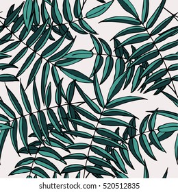 Palm leaves pattern, seamless with effect on it,in vector.