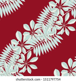 Palm Leaves. Pattern Seamless with Indian Plants
