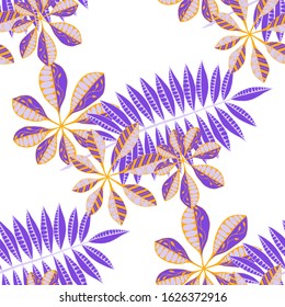 Palm Leaves. Pattern Seamless with Indian Plants