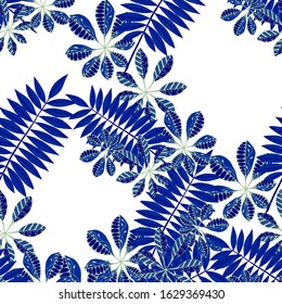 Palm Leaves. Pattern Seamless with Indian Plants