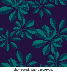 Palm Leaves. Pattern Seamless with Indonesian