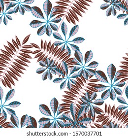 Palm Leaves. Pattern Seamless with Indonesian